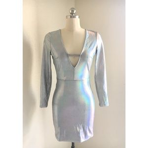 Backless Alien Costume Holographic Dress